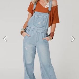 Chic Light Blue Denim Overalls
